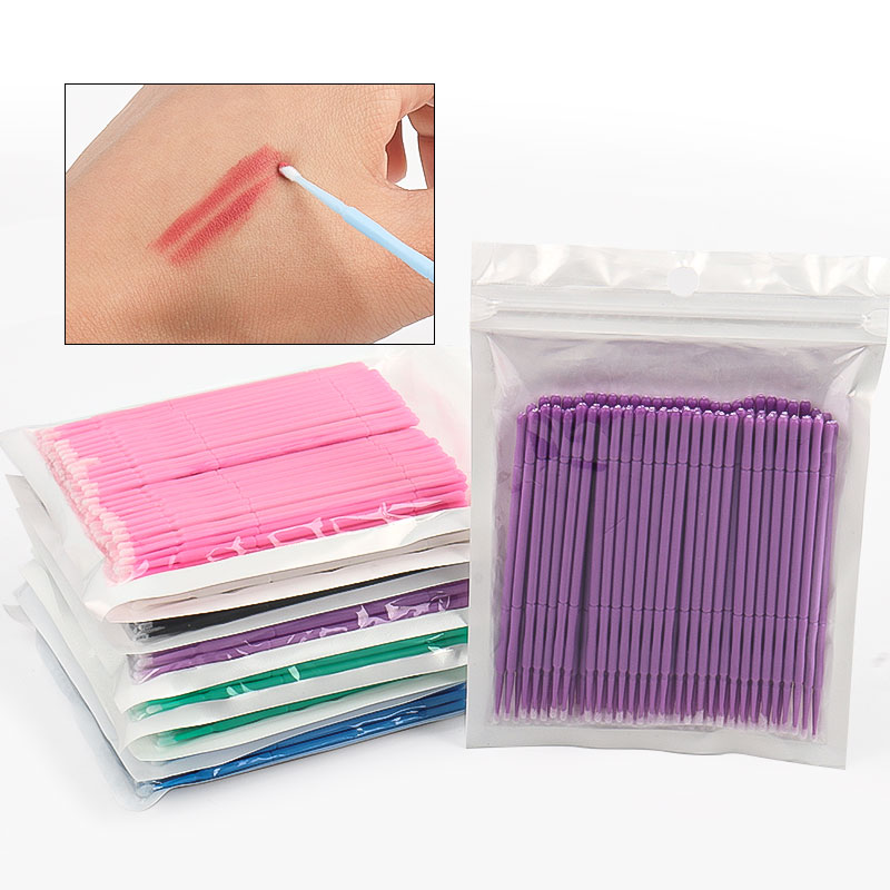 Eyelash Extension Glue - 100개/봉지 대나무 속눈썹 연장 클리닝 면봉