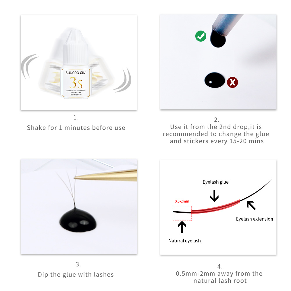 속눈썹 연장 접착제 3S 속건성 5ml 검은 속눈썹 접 - Eyelash Extension Eye Irritation 리뷰 및 가격
